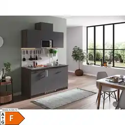 Netto Marken-Discount Respekta Küchenzeile KB150EYGMI 150 cm Grau-Eiche York Nachbildung Angebot