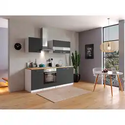 Netto Marken-Discount Respekta Küchenzeile KB210WG 210 cm Weiß - Grau Angebot