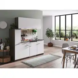 Netto Marken-Discount Respekta Küchenzeile KB180EYW 180 cm Weiß-Eiche York Nachbildung Angebot