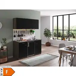 Netto Marken-Discount Respekta Küchenzeile KB150EYS 150 cm Schwarz-Eiche York Nachbildung Angebot