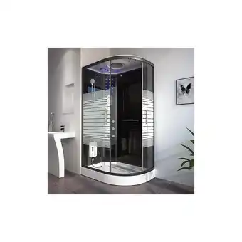Netto Marken-Discount Home Deluxe Dampfdusche mit Wasserfall und Dampfsauna BLACK PEARL - 120x80 cm Rechts Angebot