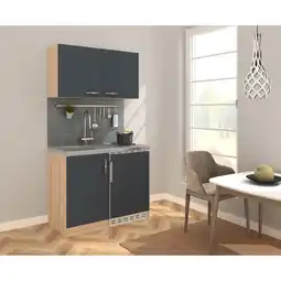 Netto Marken-Discount Respekta Miniküche MK100ESGOSS 100 cm grau - Kochmulde Angebot