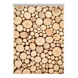 Netto Marken-Discount Lichtblick Rollo Klemmfix, ohne Bohren, blickdicht, Holzstapel - Braun Angebot