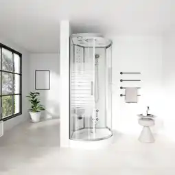 Netto Marken-Discount Home Deluxe Duschkabine mit Wasserfall und Rückenmassage WHITE PEARL - 90 x 90 cm Angebot