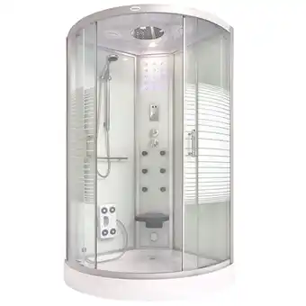 Netto Marken-Discount Home Deluxe Duschkabine mit Wasserfall und Rückenmassage WHITE PEARL - 100 x 100 cm Angebot