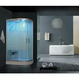 Netto Marken-Discount Home Deluxe Duschkabine mit Wasserfall und Rückenmassage WHITE PEARL - 120x80 cm Rechts Angebot