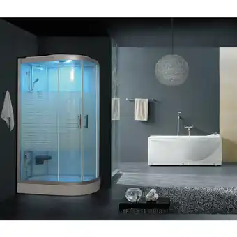 Netto Marken-Discount Home Deluxe Duschkabine mit Wasserfall und Rückenmassage WHITE PEARL - 120x80 cm Rechts Angebot