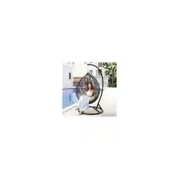 Netto Marken-Discount Home Deluxe Cielo Polyrattan Hängesessel mit Gestell, Korb grau Angebot