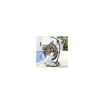 Netto Marken-Discount Home Deluxe Cielo Polyrattan Hängesessel mit Gestell, Korb grau Angebot