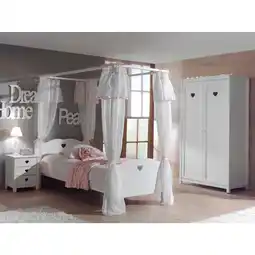 Netto Marken-Discount Vipack 4tlg. Set Amori mit Himmelbett inkl. Vorhang, Nachtkommode & Kleiderschrank 2trg Angebot