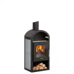 Netto Marken-Discount Justus Kaminofen Vegas Stahl Schwarz - Specksteinkeramik Angebot