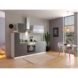 Netto Marken-Discount Respekta Küchenzeile KB240WG 240 cm Weiß - Grau Angebot