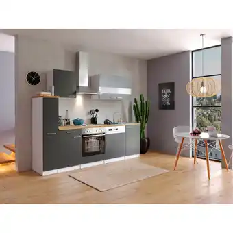 Netto Marken-Discount Respekta Küchenzeile KB250WG 250 cm Weiß - Grau Angebot