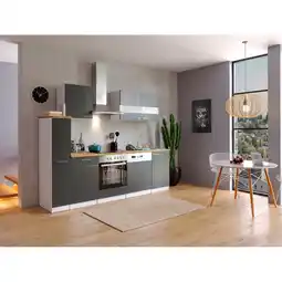 Netto Marken-Discount Respekta Küchenzeile KB250WGC 250 cm Weiß - Grau Angebot