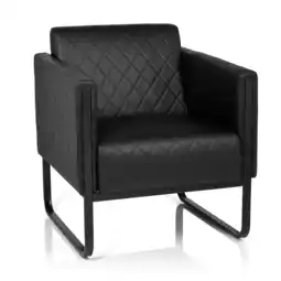 Netto Marken-Discount hjh OFFICE Polstersessel ARUBA BLACK Kunstleder mit Armlehnen Angebot