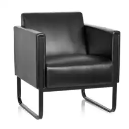 Netto Marken-Discount hjh OFFICE Polstersessel BALI BLACK Kunstleder mit Armlehnen Angebot