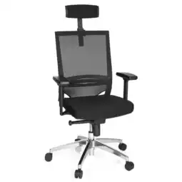 Netto Marken-Discount hjh OFFICE Profi Bürostuhl PORTO MAX HIGH Stoff/Netzstoff mit Armlehnen (höhenverstellbar) Angebot