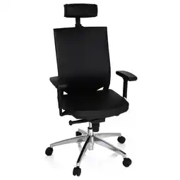 Netto Marken-Discount hjh OFFICE Profi Bürostuhl PORTO MAX HIGH Leder mit Armlehnen (höhenverstellbar) Angebot