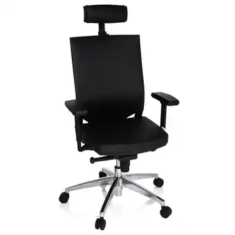 Netto Marken-Discount hjh OFFICE Profi Bürostuhl PORTO MAX HIGH Leder mit Armlehnen (höhenverstellbar) Angebot