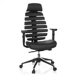Netto Marken-Discount hjh OFFICE Profi Bürostuhl ERGO LINE II PRO Leder mit Armlehnen (höhenverstellbar) Angebot