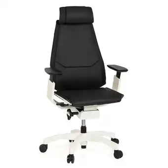 Netto Marken-Discount hjh OFFICE High End Bürostuhl GENIDIA PRO WHITE Leder mit Armlehnen Angebot
