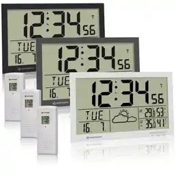 Netto Marken-Discount BRESSER MyTime Jumbo LCD Wetter-Wanduhr Farbe: anthracite Angebot