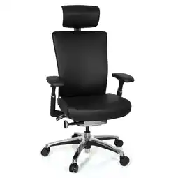 Netto Marken-Discount hjh OFFICE Profi Bürostuhl NOVA Leder mit Armlehnen (höhenverstellbar) Angebot
