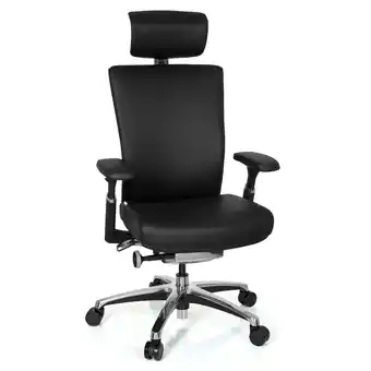 Netto Marken-Discount hjh OFFICE Profi Bürostuhl NOVA Leder mit Armlehnen (höhenverstellbar) Angebot