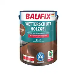 Netto Marken-Discount BAUFIX Wetterschutz-Holzgel kastanie seidenglänzend, 5 Liter, Holzlasur Angebot