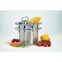 Netto Marken-Discount Spaghettitopf 3 tlg. Edelstahl mit Glasdeckel Angebot