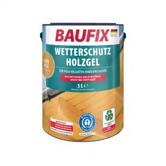 Netto Marken-Discount BAUFIX Wetterschutz-Holzgel eiche hell seidenglänzend, 5 Liter, Holzlasur Angebot