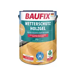 Netto Marken-Discount BAUFIX Wetterschutz-Holzgel farblos seidenglänzend, 5 Liter, Holzlasur Angebot