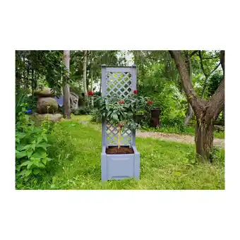 Netto Marken-Discount KHW Pflanzkasten klein mit Spalier, grau Angebot