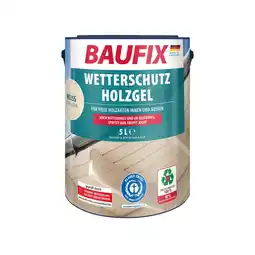 Netto Marken-Discount BAUFIX Wetterschutz-Holzgel weiss seidenglänzend, 5 Liter, Holzlasur Angebot