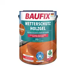 Netto Marken-Discount BAUFIX Wetterschutz-Holzgel mahagoni seidenglänzend, 5 Liter, Holzlasur Angebot