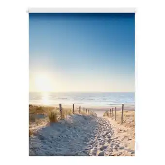Netto Marken-Discount Lichtblick Rollo Klemmfix, ohne Bohren, blickdicht, Ostseestrand - Blau Angebot