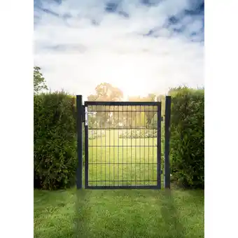 Netto Marken-Discount HOME DELUXE Doppelstabmatten Gartentor PORTARIUS anthrazit1,2m Angebot