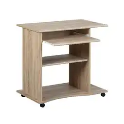 Netto Marken-Discount Inter Link Schreibtisch Pepe auf Rollen mit Tastaturauszug - Sonoma Eiche Nachbildung Angebot