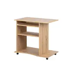 Netto Marken-Discount Inter Link Schreibtisch Pepe auf Rollen mit Tastaturauszug - Artisan Eiche Nachbildung Angebot