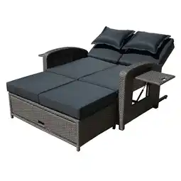 Netto Marken-Discount Garden Pleasure Funktionssofa NIZZA mit Auflage und Aufstelltischen Angebot
