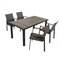 Netto Marken-Discount 5-tlg. Alu Tischgruppe RANA Set Garten Sitzgruppe Outdoor Grau Metall Kunststoff Angebot