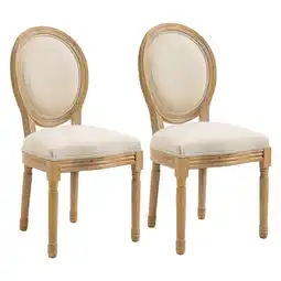 Netto Marken-Discount HOMCOM Esszimmerstuhl Schaumstoff, Gummiholz, leinenartiges Polyester Angebot