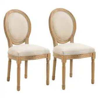 Netto Marken-Discount HOMCOM Esszimmerstuhl Schaumstoff, Gummiholz, leinenartiges Polyester Angebot