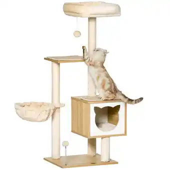 Netto Marken-Discount PawHut Katzenkratzbaum Spanplatte, Sisal, Kurzplüsch Angebot