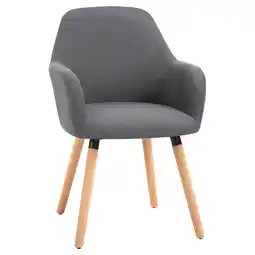 Netto Marken-Discount HOMCOM Esszimmerstuhl Leinenstoff, Schaumstoff, Buchenholz Angebot