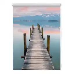 Netto Marken-Discount Lichtblick Rollo Klemmfix, ohne Bohren, blickdicht, Steg Abendstimmung - Blau Braun Angebot