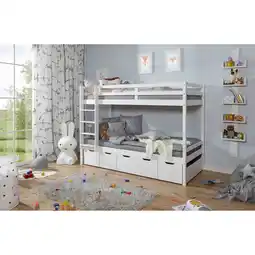 Netto Marken-Discount TiCAA Etagenbett Finn Weiß mit 5er Schubkästen Angebot