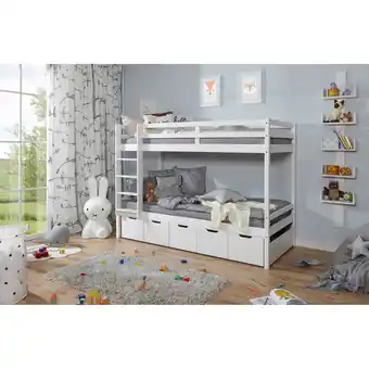 Netto Marken-Discount TiCAA Etagenbett Finn Weiß mit 5er Schubkästen Angebot