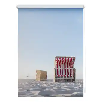 Netto Marken-Discount Lichtblick Rollo Klemmfix, ohne Bohren, blickdicht, Strandkorb gestreift - Blau Beige Angebot