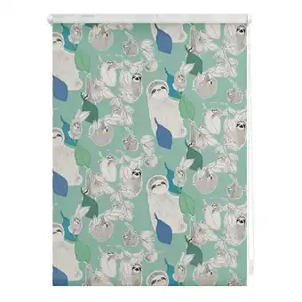 Netto Marken-Discount Lichtblick Rollo Klemmfix, ohne Bohren, blickdicht, Sloths on turquoise - Grün Angebot